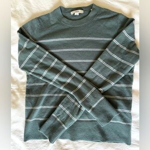 Vince Women Stripe Wool & Cashmere Crewneck Sea Grass Sweater XS PT